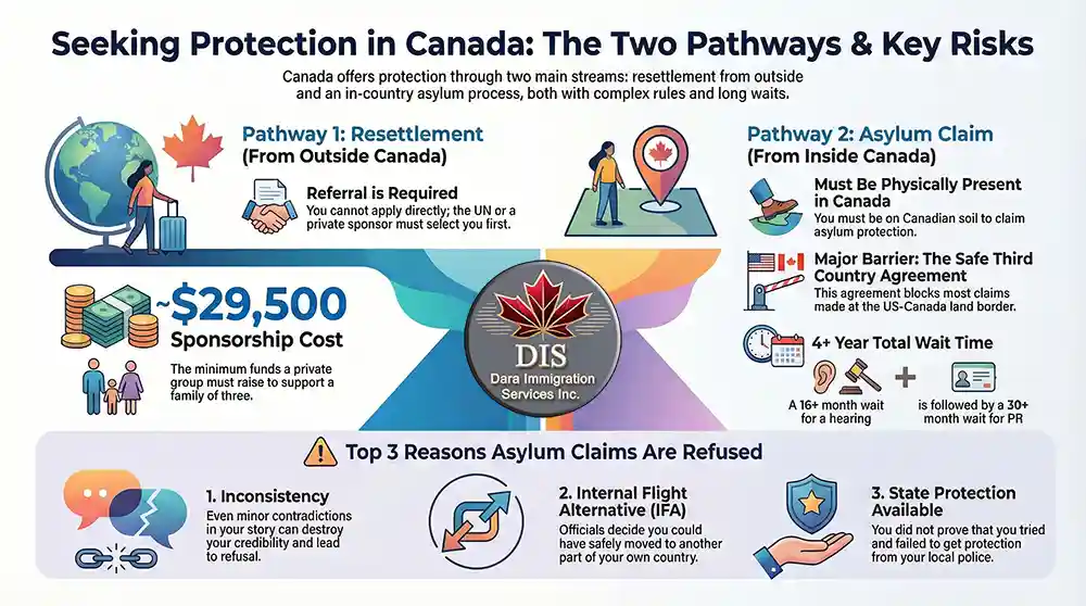 Infographic - Canada's Refugee and Asylum Systems