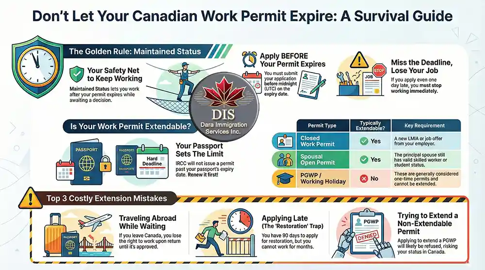 Infographic - Guide to Canadian Work Permit Extension